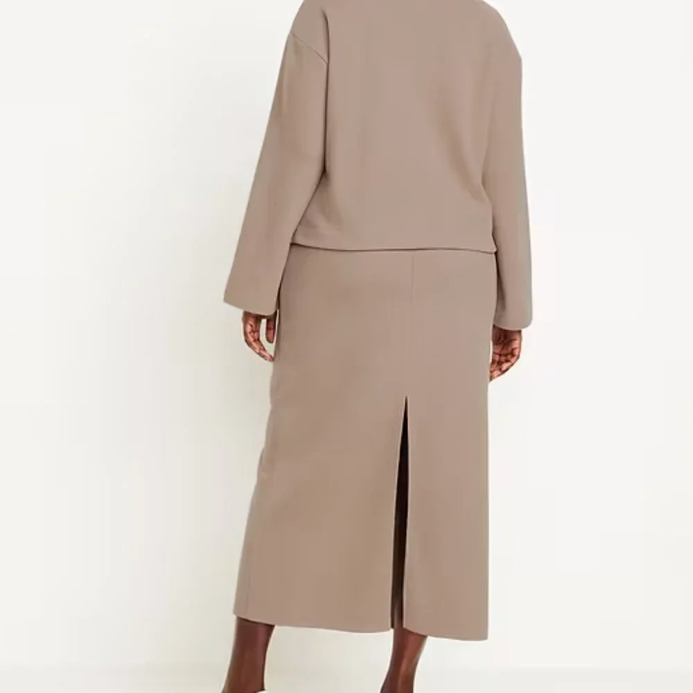 Old Navy Chocolate Malted Cozy Maxi Column Skirt/NWT/L - Picture 7 of 15